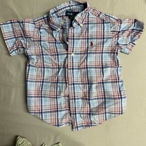 Boys Ralph Lauren short sleeve button down shirt.